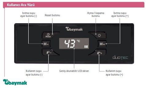 baymak duotec yoğuşmalı kombi kullanımı